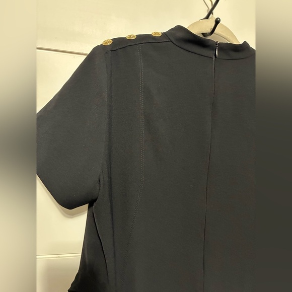 Karen Millen Military panel pleated black dress size 16 - Picture 10 of 11